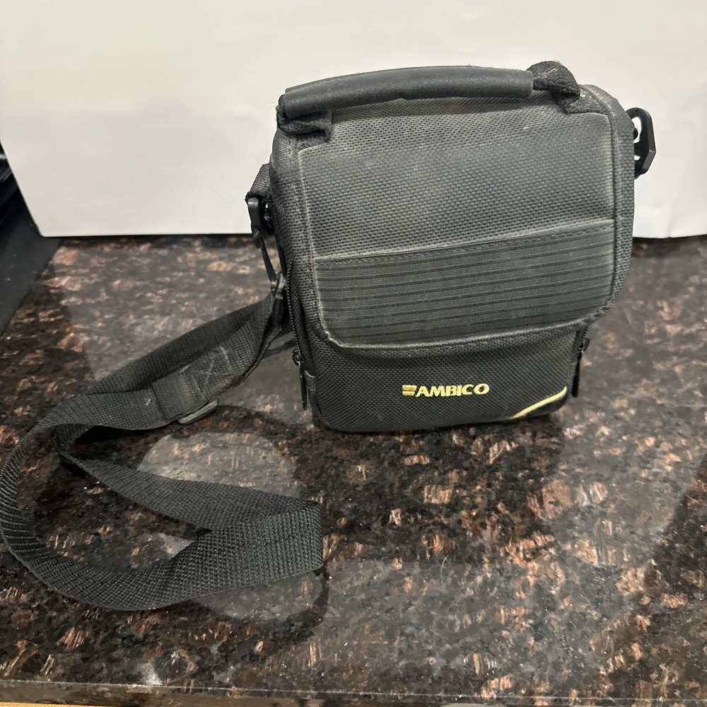 Ambico Black Padded Camera Case Carry or Shoulder Strap, 5"x 5"x 8"